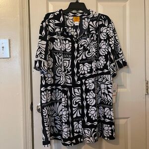Ruby Rd. Black and White Floral Blouse